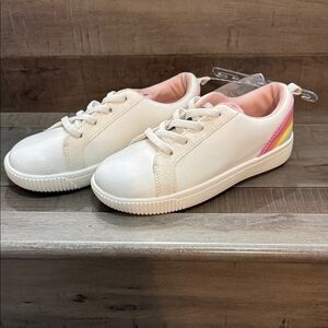 Carter's Cream Sneakers with Rainbow Accent